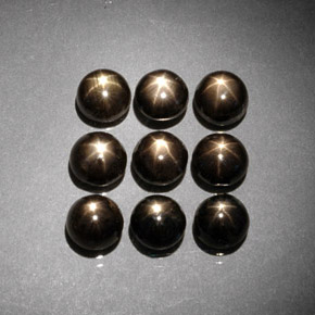 Star Sapphire Gemstone in 5 mm (calibrated) Size for Sale, Star Sapphire Stone in Black Color