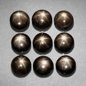6.23 ct Black Star Sapphire Stone, Natural Star Sapphire in Round Cabochon Shape for Sale