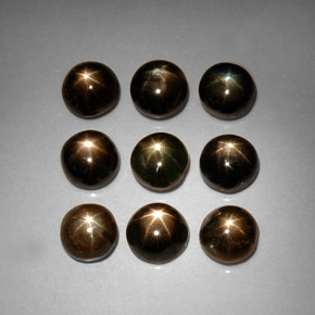 8.47 ct Black Star Sapphire Gemstone, Star Sapphire Gem in Round Cabochon Shape for Sale.