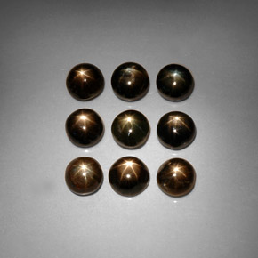 8.47 ct Black Star Sapphire Stone, Natural Star Sapphire in Round Cabochon Shape for Sale