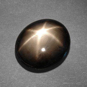 13.78 ct Black Star Sapphire Gemstone, Star Sapphire Gem in Oval Cabochon Shape for Sale.