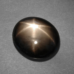 13.78 ct Black Star Sapphire Stone, Natural Star Sapphire in Oval Cabochon Shape for Sale