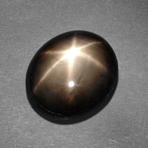 Star Sapphire Gemstone in 15.3 x 13.2 mm Size for Sale, Star Sapphire Stone in Black Color