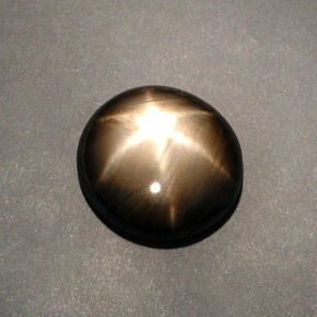 Star Sapphire Gemstone in 15.7 x 14.7 mm Size for Sale, Star Sapphire Stone in Black Color