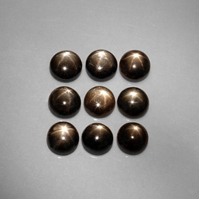 Star Sapphire Gemstone in 5.3 mm Size for Sale, Star Sapphire Stone in Black Color