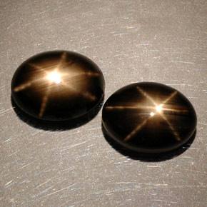 3.45 ct Black Star Sapphire Gemstone, Star Sapphire Gem in Oval Cabochon Shape for Sale.
