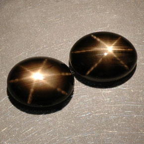 3.45 ct Black Star Sapphire Stone, Natural Star Sapphire in Oval Cabochon Shape for Sale