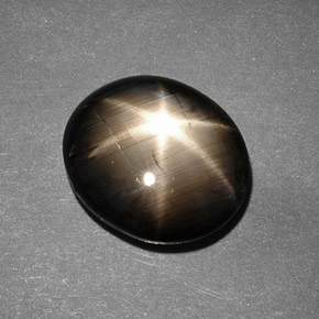 9.26 ct Black Star Sapphire Gemstone, Star Sapphire Gem in Oval Cabochon Shape for Sale.