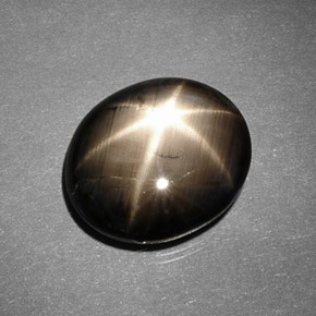 9.26 ct Black Star Sapphire Stone, Natural Star Sapphire in Oval Cabochon Shape for Sale