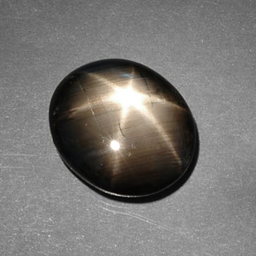 Star Sapphire Gemstone in 14 x 12 mm (calibrated) Size for Sale, Star Sapphire Stone in Black Color