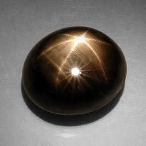 15.28 ct Black Star Sapphire Gemstone, Star Sapphire Gem in Oval Cabochon Shape for Sale.