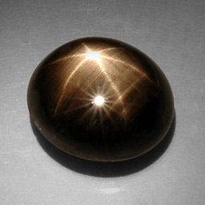 15.28 ct Black Star Sapphire Stone, Natural Star Sapphire in Oval Cabochon Shape for Sale