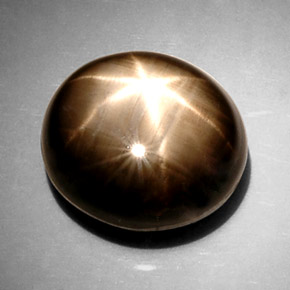 15.19 ct Black Star Sapphire Gemstone, Star Sapphire Gem in Oval Cabochon Shape for Sale.