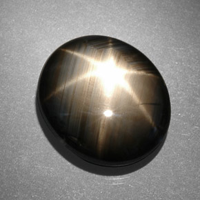 13.06 ct Black Star Sapphire Stone, Natural Star Sapphire in Oval Cabochon Shape for Sale