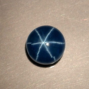 1.46 ct Blue Star Sapphire Stone, Natural Star Sapphire in Round Cabochon Shape for Sale