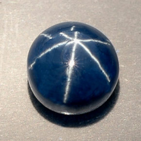 4.18 ct Blue Star Sapphire Gemstone, Star Sapphire Gem in Round Cabochon Shape for Sale.