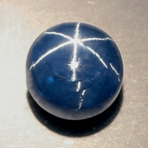 Star Sapphire Gemstone in 8 mm (calibrated) Size for Sale, Star Sapphire Stone in Blue Color