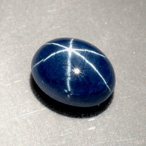 2.86 ct Blue Star Sapphire Stone, Natural Star Sapphire in Oval Cabochon Shape for Sale