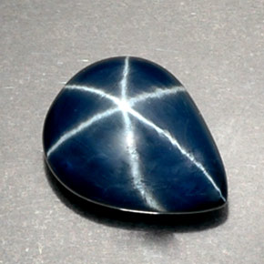 2.53 ct Blue Star Sapphire Gemstone, Star Sapphire Gem in Pear Cabochon Shape for Sale.