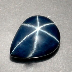 2.53 ct Blue Star Sapphire Stone, Natural Star Sapphire in Pear Cabochon Shape for Sale
