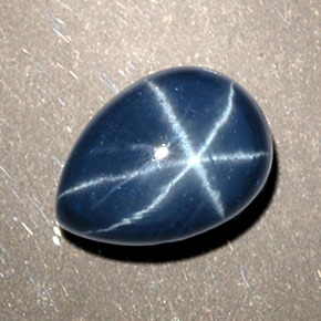 1.93 ct Blue Star Sapphire Gemstone, Star Sapphire Gem in Pear Cabochon Shape for Sale.