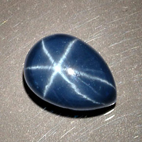 1.93 ct Blue Star Sapphire Stone, Natural Star Sapphire in Pear Cabochon Shape for Sale