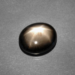7.88 ct Black Star Sapphire Gemstone, Star Sapphire Gem in Oval Cabochon Shape for Sale.