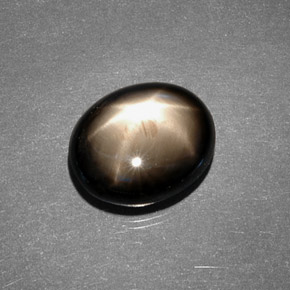 Star Sapphire Gemstone in 12 x 10 mm (calibrated) Size for Sale, Star Sapphire Stone in Black Color