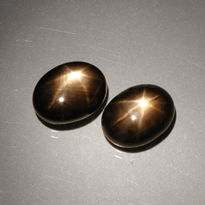 4.10 ct Black Star Sapphire Gemstone, Star Sapphire Gem in Oval Cabochon Shape for Sale.