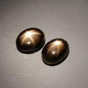 Star Sapphire Gemstone in 8 x 6 mm (calibrated) Size for Sale, Star Sapphire Stone in Black Color
