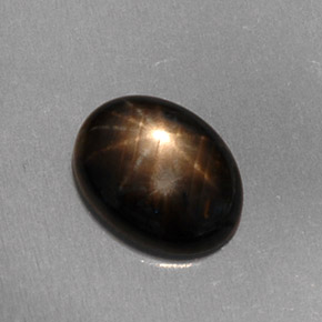 1.59 ct Black Star Sapphire Stone, Natural Star Sapphire in Oval Cabochon Shape for Sale