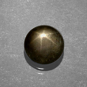 0.82 ct Green Star Sapphire Gemstone, Star Sapphire Gem in Round Cabochon Shape for Sale.
