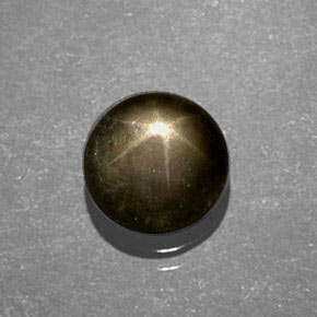 0.82 ct Green Star Sapphire Stone, Natural Star Sapphire in Round Cabochon Shape for Sale