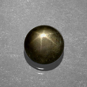 Star Sapphire Gemstone in 5 mm (calibrated) Size for Sale, Star Sapphire Stone in Dark Green Color