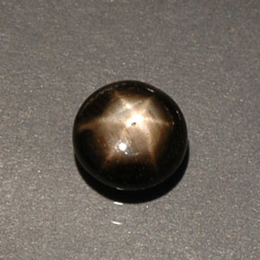 0.60 ct Black Star Sapphire Gemstone, Star Sapphire Gem in Round Cabochon Shape for Sale.