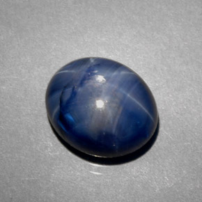5.38 ct Blue Star Sapphire Gemstone, Star Sapphire Gem in Oval Cabochon Shape for Sale.