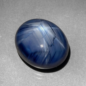 7.29 ct Blue Star Sapphire Gemstone, Star Sapphire Gem in Oval Cabochon Shape for Sale.