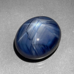 7.29 ct Blue Star Sapphire Stone, Natural Star Sapphire in Oval Cabochon Shape for Sale