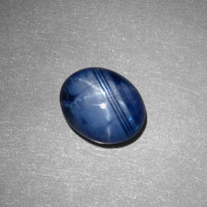 3.71 ct Blue Star Sapphire Stone, Natural Star Sapphire in Oval Cabochon Shape for Sale