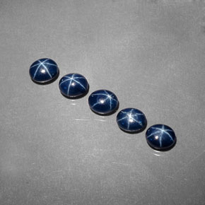 Star Sapphire Gemstone in 5.2 x 4.3 mm Size for Sale, Star Sapphire Stone in Deep Blue Color