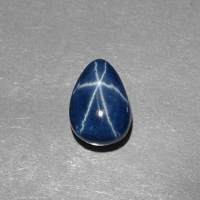 2.45 ct Blue Star Sapphire Gemstone, Star Sapphire Gem in Pear Cabochon Shape for Sale.