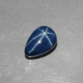 2.45 ct Blue Star Sapphire Stone, Natural Star Sapphire in Pear Cabochon Shape for Sale