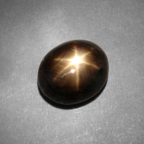 Star Sapphire Gemstone in 12 x 10 mm (calibrated) Size for Sale, Star Sapphire Stone in Black Color