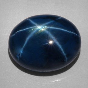 Star Sapphire Gemstone in 22.8 x 18.2 mm Size for Sale, Star Sapphire Stone in Deep Blue Color