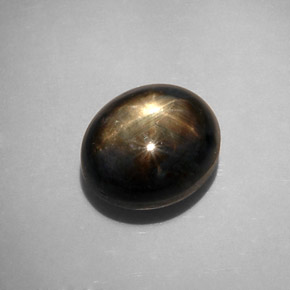 12.34 ct Black Star Sapphire Stone, Natural Star Sapphire in Oval Cabochon Shape for Sale