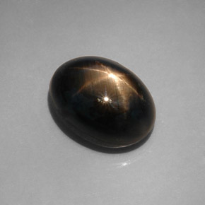 12.08 ct Black Star Sapphire Stone, Natural Star Sapphire in Oval Cabochon Shape for Sale