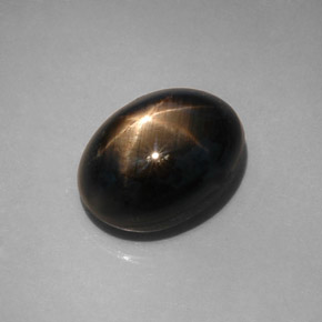 Star Sapphire Gemstone in 14 x 10 mm (calibrated) Size for Sale, Star Sapphire Stone in Black Color