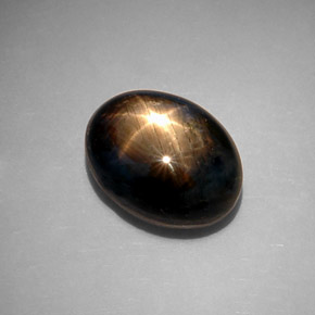 10.65 ct Black Star Sapphire Stone, Natural Star Sapphire in Oval Cabochon Shape for Sale