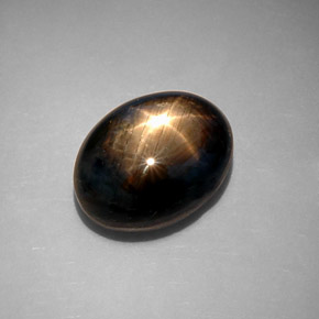 Star Sapphire Gemstone in 13.1 x 9.9 mm Size for Sale, Star Sapphire Stone in Black Color