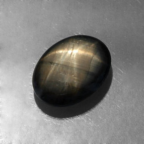 Star Sapphire Gemstone in 11.5 x 8.8 mm Size for Sale, Star Sapphire Stone in Black Color